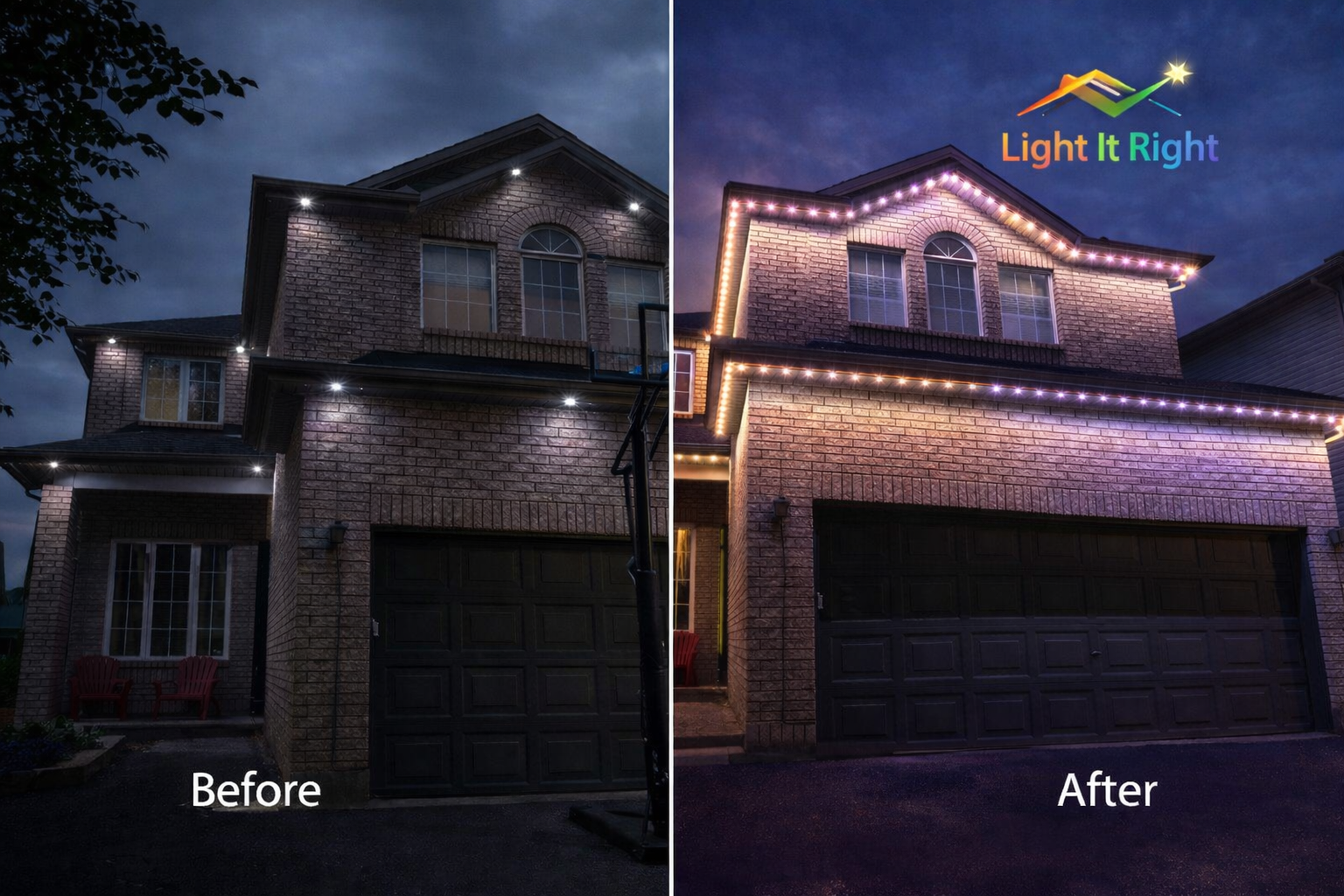 Before and after brick house