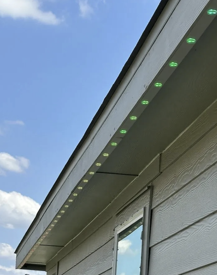 Security lighting on soffit